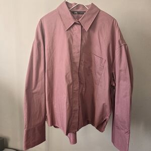 Brand New Zara Mauve Shirt Pink